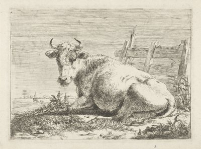 フェンスで横になっている牛 牛（シリーズタイトル） 作： Pieter Gerardus van Os