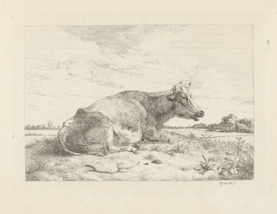 アザミと横になっている牛 作： Pieter Gerardus van Os