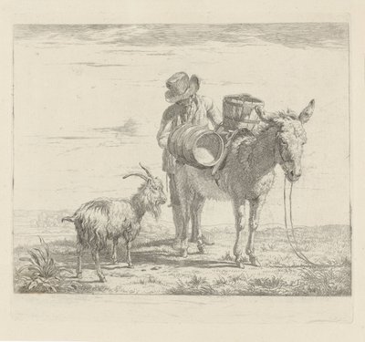 ラバとヤギを連れた男 作： Pieter Gerardus van Os