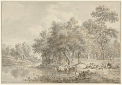 牛と川の風景 作： Pieter Gerardus van Os