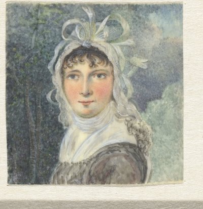 弓のついた帽子をかぶった女性の肖像画 作： Pieter Gerardus van Os
