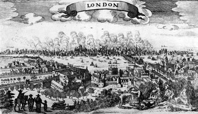 ロンドンの大火のブロードサイド、1666 作： Pieter Hendricksz Schut