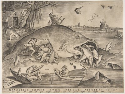 大きな魚が小さな魚を食べる、1557 作： Pieter Heyden van der