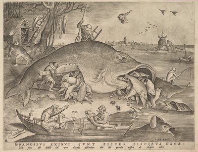 大きな魚が小さな魚を食べる、1557 作： Pieter Heyden van der