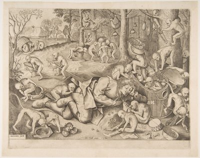 サルに奪われた商人、1562年 作： Pieter Heyden van der