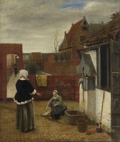 中庭の女とそのメイド 1661年頃 作： Pieter Hooch de