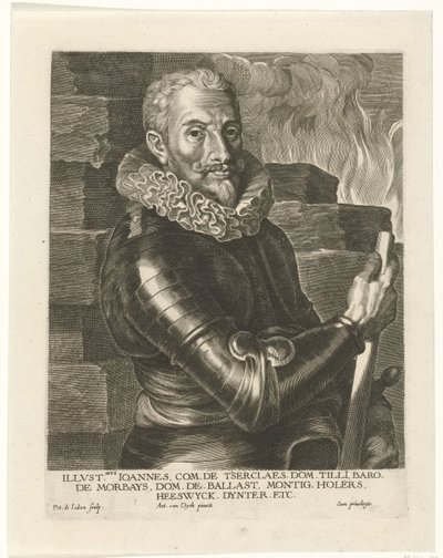 ティリー伯ヨハン・ツェルクラエスの肖像 作： Pieter I Jode de