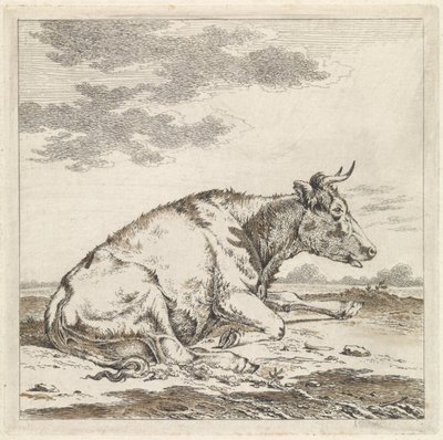横になっている牛、右側 作： Pieter Janson