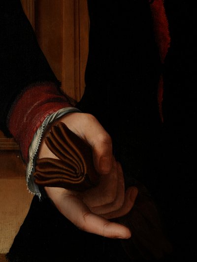 Jan van Eyewerve の肖像の詳細 作： Pieter Jansz. Pourbus