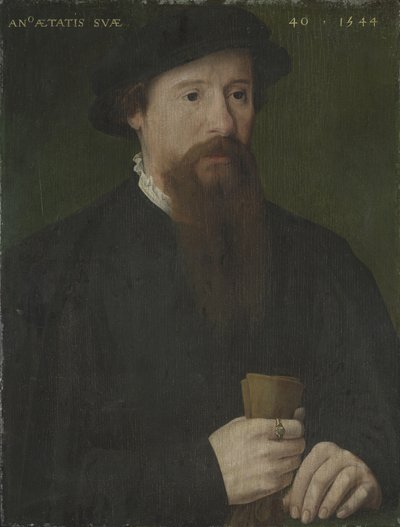 彼の手袋を保持している男の肖像 作： Pieter Jansz. Pourbus