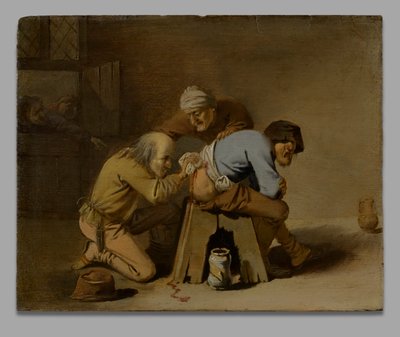 納屋で働くいんちき 作： Pieter Jansz. Quast