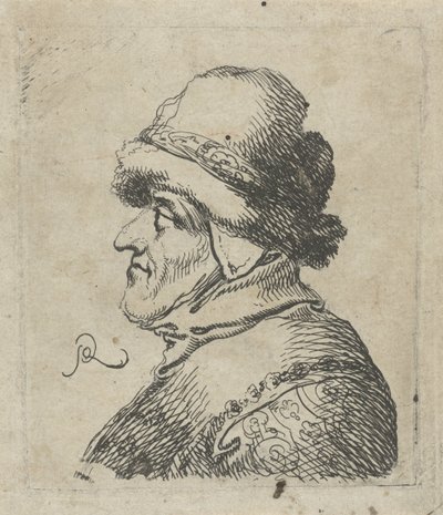 帽子をかぶった老人の頭 作： Pieter Jansz Quast