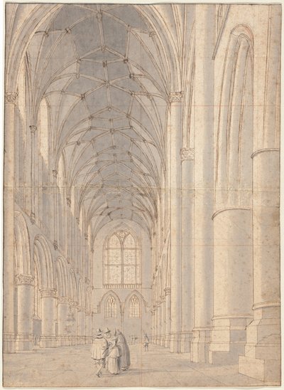 ハーレムの聖バーフ教会の内部 作： Pieter Jansz Saenredam