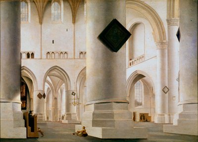 ハーレム大教会の内部 絵画 ピーテル・サーンレダム（1597-1665）（ec.holl.） 1636-1637 Sun.59x81 cm ロンドン、ナショナル・ギャラリー 作： Pieter Jansz Saenredam