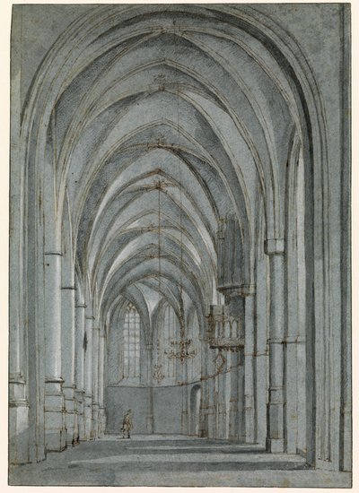 ハールレム、シント・バボケルクの南歩行者 作： Pieter Jansz Saenredam