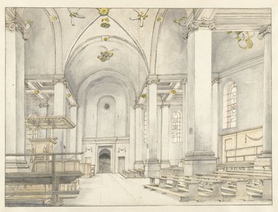 新教会の身廊、ハールレム、西側の眺め 作： Pieter Jansz Saenredam