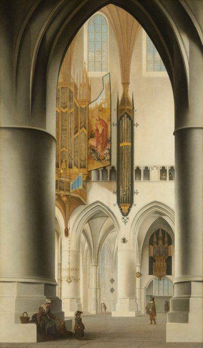 ハールレムの聖バーヴォ教会の内部、1636 作： Pieter Janszoon Saenredam