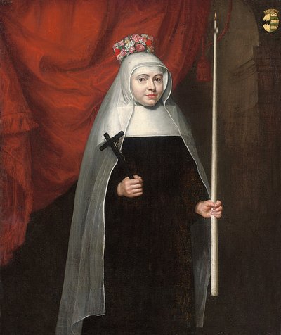 十字架とろうそくを保持している修道女の肖像、1678 作： Pieter Leermans