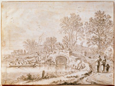 1656年5月の水路に架かる橋 作： Pieter Molijn