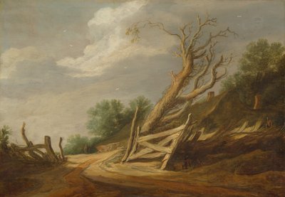 開いた門のある風景、c。 16301635。 作： Pieter Molijn