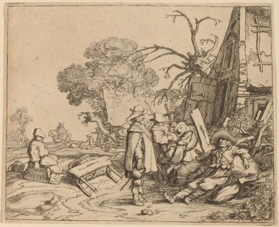 着席した将校から命令を受ける兵士 作： Pieter Molijn
