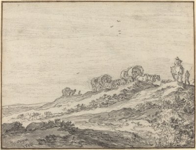 丘の頂上に沿った旅人 作： Pieter Molijn