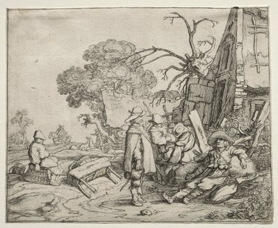兵士のいる風景、1626年。 作： Pieter Molyn