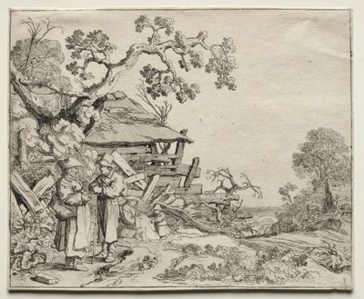 1626年、二人の農民が会話する風景。 作： Pieter Molyn