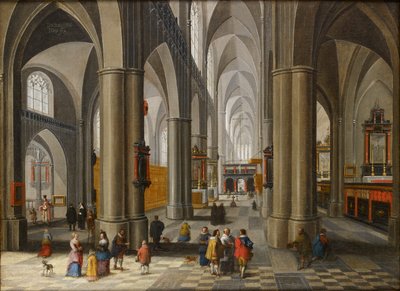 数字のある大聖堂の内部、1640-1660 作： Pieter Neefs