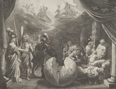 プレート 11: フランスの不協和音の寓話、カスパー・バルレウス、メディケア オスペス、1638 年より。 作： Pieter Nolpe