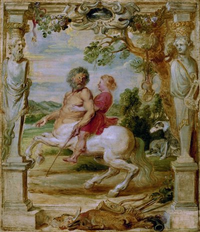 ケンタウロスのカイロンによって教育されたアキレス、1630-1635 作： Peter Paul Rubens
