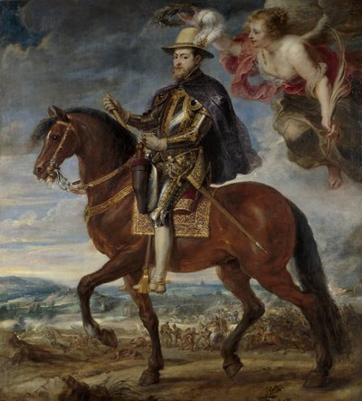 馬に乗ったフィリップII 1527-1598の肖像、1628 作： Peter Paul Rubens
