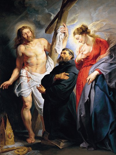 キリストと聖母の間の聖オーガスティン 作： Peter Paul Rubens