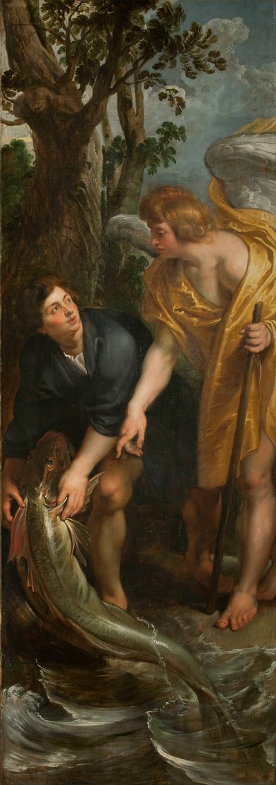 魚の三部作の奇跡的なドラフト、右パネル、1618-1619。 作： Pieter Paul Rubens
