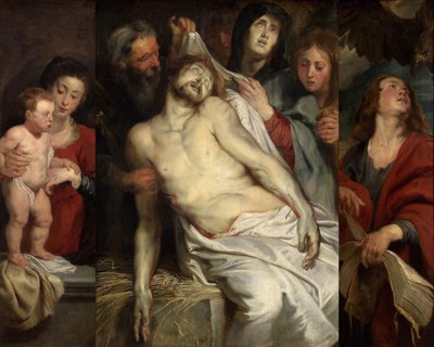 わらの死んだキリストキリストを嘆く、1618年。 作： Peter Paul Rubens