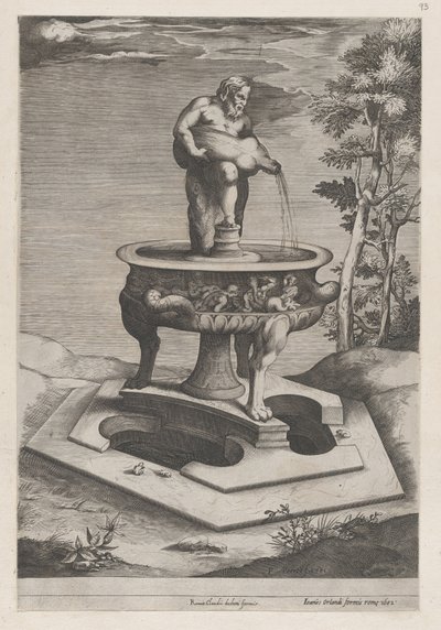 ローマの素晴らしさの鏡：噴水と盆地、1581年、1581年。 作： Pieter Perret