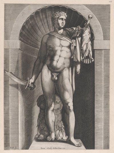ローマの豪華さの鏡: 左手にパラジウムを持ったディオメデス、1582., 1582. 作： Pieter Perret