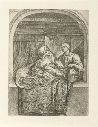 子供に母乳を与える女性 作： Pieter Peutemans