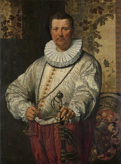 艦隊のオランダ提督の肖像 作： Pieter Pietersz. (I) (circle of)