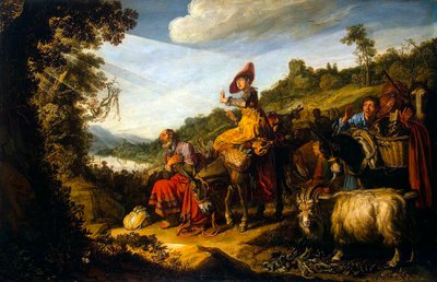 カナンへの道を行くアブラハム、1614年。 作： Pieter Pietersz. Lastman