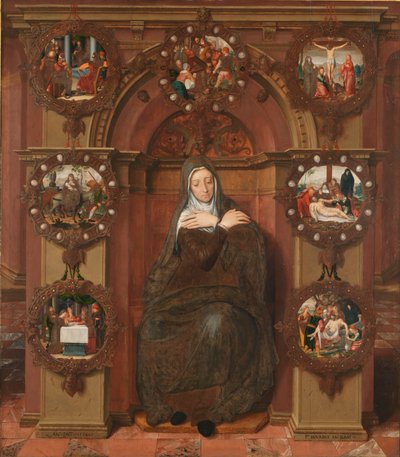 七つの悲しみの貴婦人 The Joos van Belle 三連祭壇画。 中央パネル、1556年。 作： Pieter Pourbus
