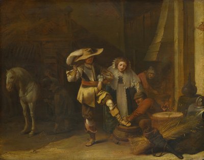馬小屋の男と女、1630年代 作： Pieter Quast