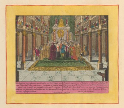 1709 年、スペイン国王フィリップ 5 世の息子でアストゥリアス公ルイ フィリップの表彰 フィリップ 5 世コンの息子であるアストゥリアス公の承認式。 1709 年 4 月 7 日にマドリッドで開催されたスペインの 作： Pieter Schenk (I)