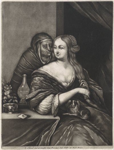 若い女性と仲人 作： Pieter Schenk (I)