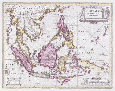 中国とインドネシアの地図、1710年頃 作： Pieter Schenk