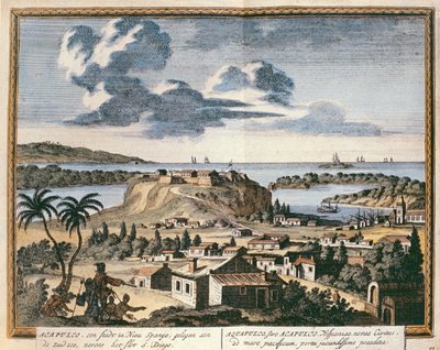 アカプルコのビュー、「ヘクトモポリス」のイラスト、1700年にアムステルダムで公開 作： Pieter Schenk