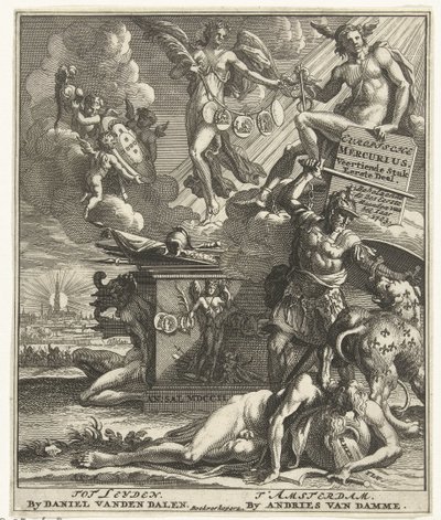 タイトルページ: ヨーロッパのメルクリウス 14 番目の部分の最初の部分、1703 年 作： Pieter Sluyter