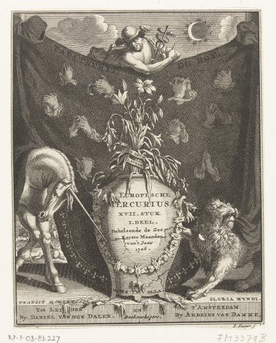 1706 年のヨーロッパ水星のタイトル ページ 作： Pieter Sluyter