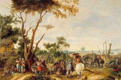 兵士のビバッキング。 作： Pieter Snayers