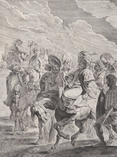 馬に乗ったトルコの王子。 1620-25。 作： Pieter Soutman
